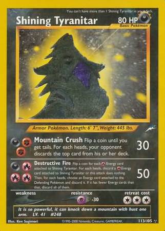 Shining Tyranitar (113/105) [Neo Destiny Unlimited] | Exor Games Dartmouth