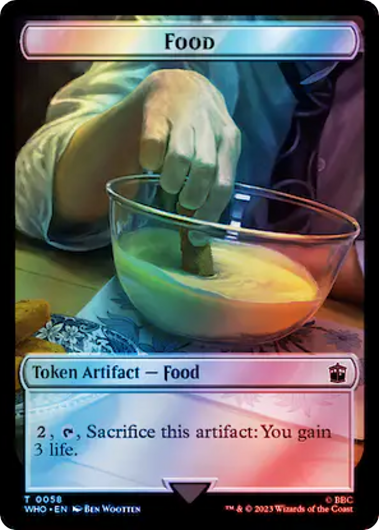 Alien Angel // Food (0058) Double-Sided Token (Surge Foil) [Doctor Who Tokens] | Exor Games Dartmouth