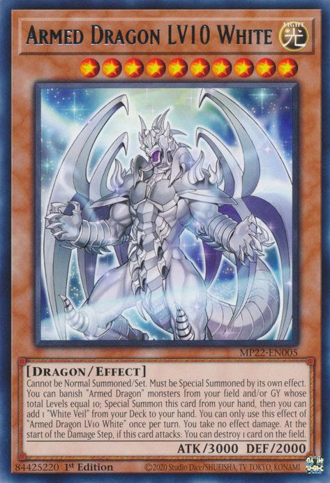 Armed Dragon LV10 White [MP22-EN005] Rare | Exor Games Dartmouth