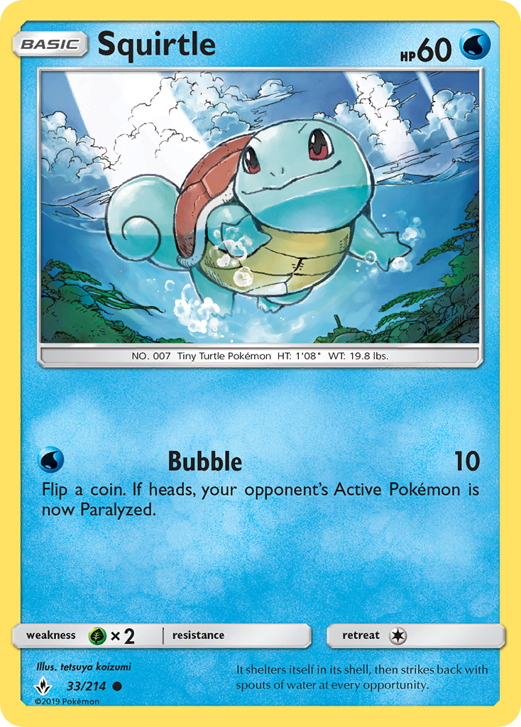 Squirtle (33/214) [Sun & Moon: Unbroken Bonds] | Exor Games Dartmouth