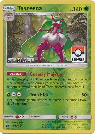 Tsareena (20/149) (League 2nd Place) [Sun & Moon: Base Set] | Exor Games Dartmouth