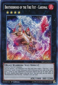 Brotherhood of the Fire Fist - Cardinal [MP14-EN031] Secret Rare | Exor Games Dartmouth