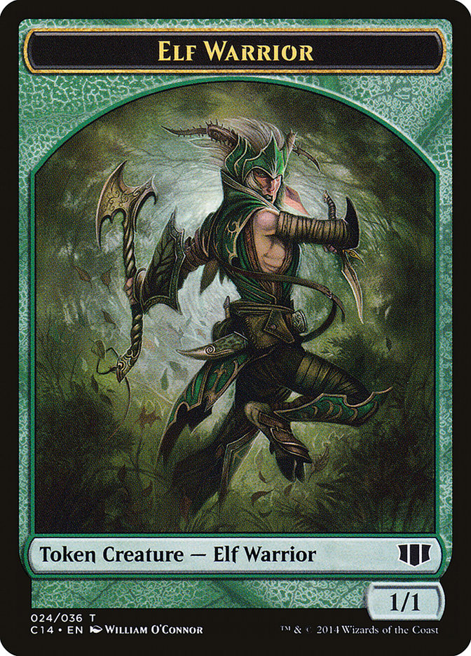 Gargoyle // Elf Warrior Double-sided Token [Commander 2014 Tokens] | Exor Games Dartmouth