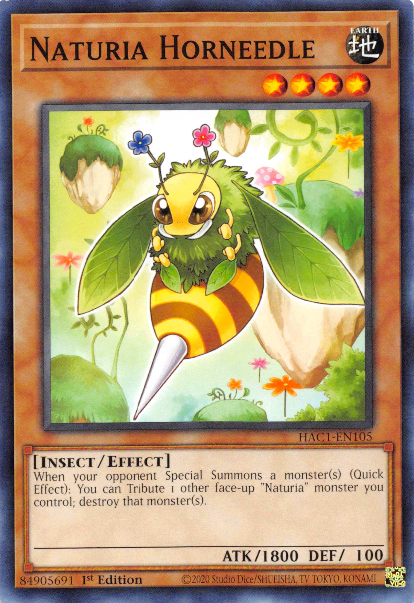 Naturia Horneedle (Duel Terminal) [HAC1-EN105] Parallel Rare | Exor Games Dartmouth