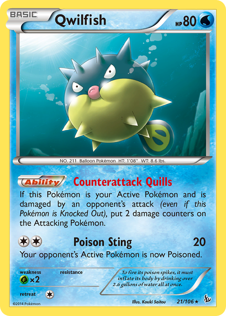 Qwilfish (21/106) [XY: Flashfire] | Exor Games Dartmouth