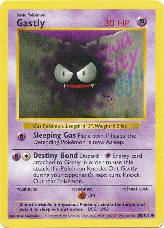 Gastly (50/102) [Base Set Shadowless Unlimited] | Exor Games Dartmouth