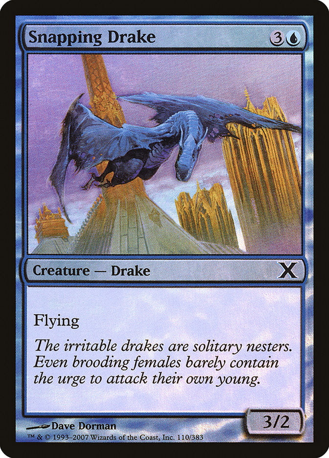 Snapping Drake (Premium Foil) [Tenth Edition] | Exor Games Dartmouth