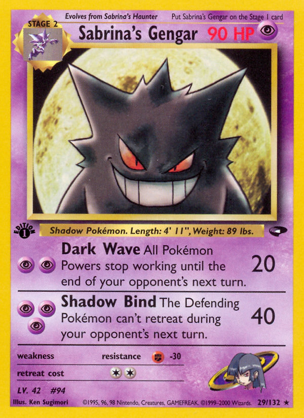 Sabrina's Gengar (29/132) [Gym Challenge 1st Edition] | Exor Games Dartmouth
