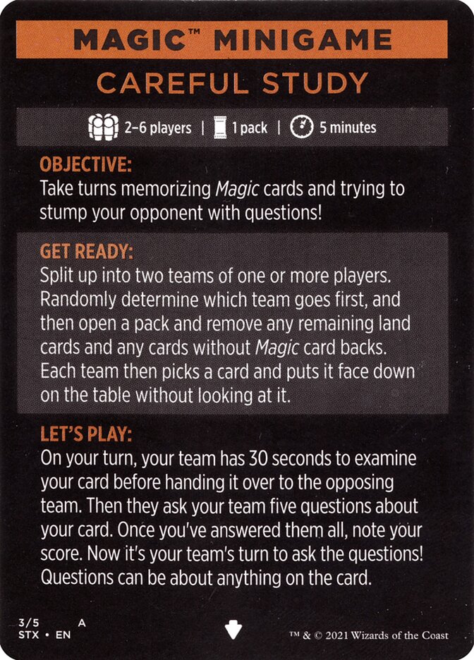 Careful Study (Magic Minigame) [Strixhaven: School of Mages Minigame] | Exor Games Dartmouth