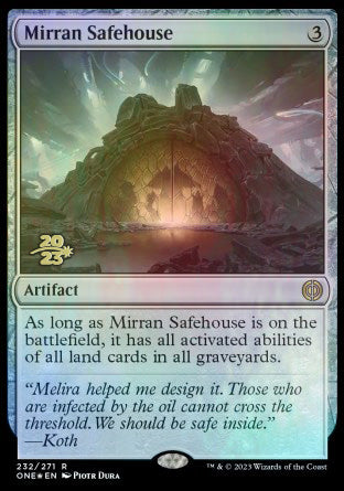 Mirran Safehouse [Phyrexia: All Will Be One Prerelease Promos] | Exor Games Dartmouth