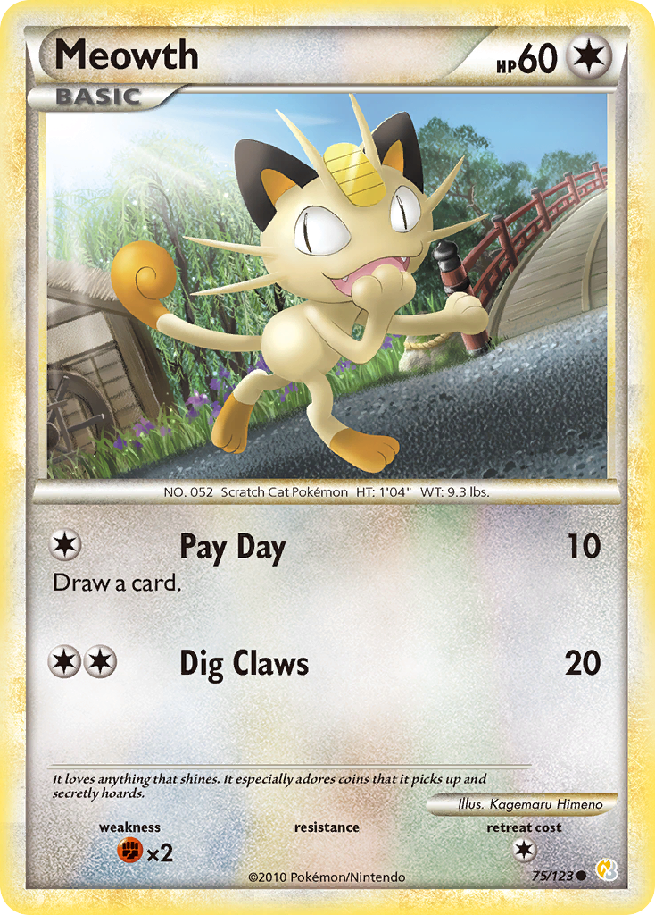 Meowth (75/123) [HeartGold & SoulSilver: Base Set] | Exor Games Dartmouth