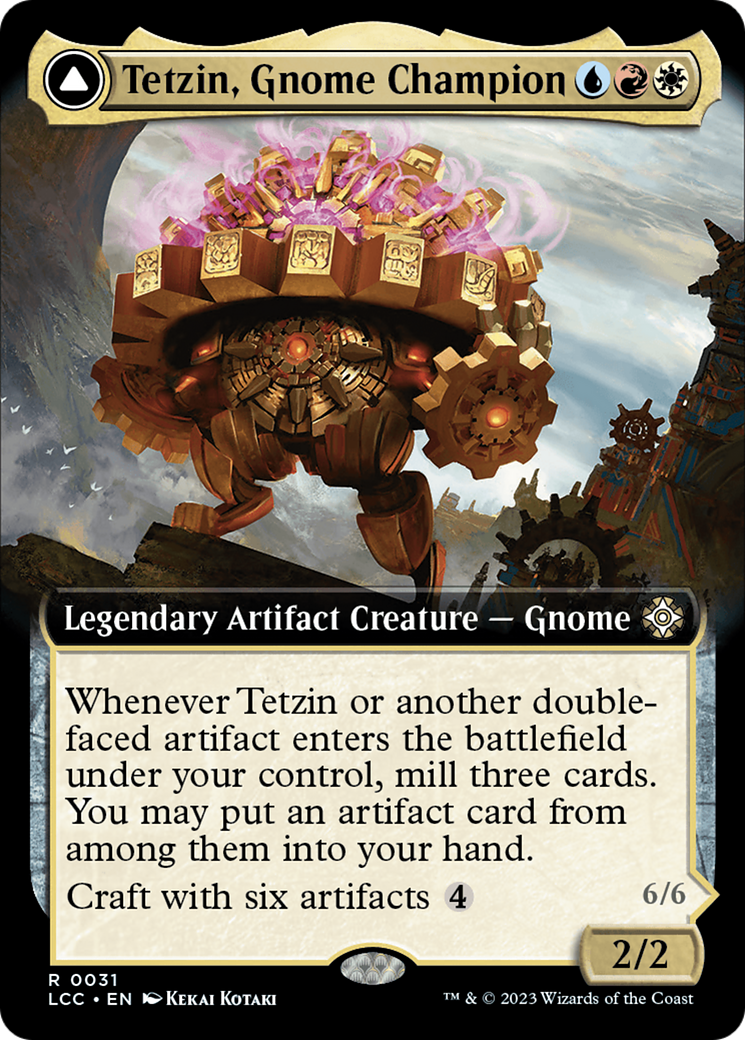 Tetzin, Gnome Champion // The Golden-Gear Colossus (Extended Art) [The Lost Caverns of Ixalan Commander] | Exor Games Dartmouth