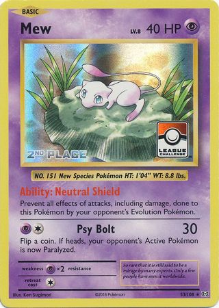 Mew (53/108) (League Promo 2nd Place) [XY: Evolutions] | Exor Games Dartmouth