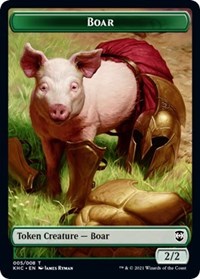 Boar // Spirit Double-sided Token [Kaldheim Commander Tokens] | Exor Games Dartmouth