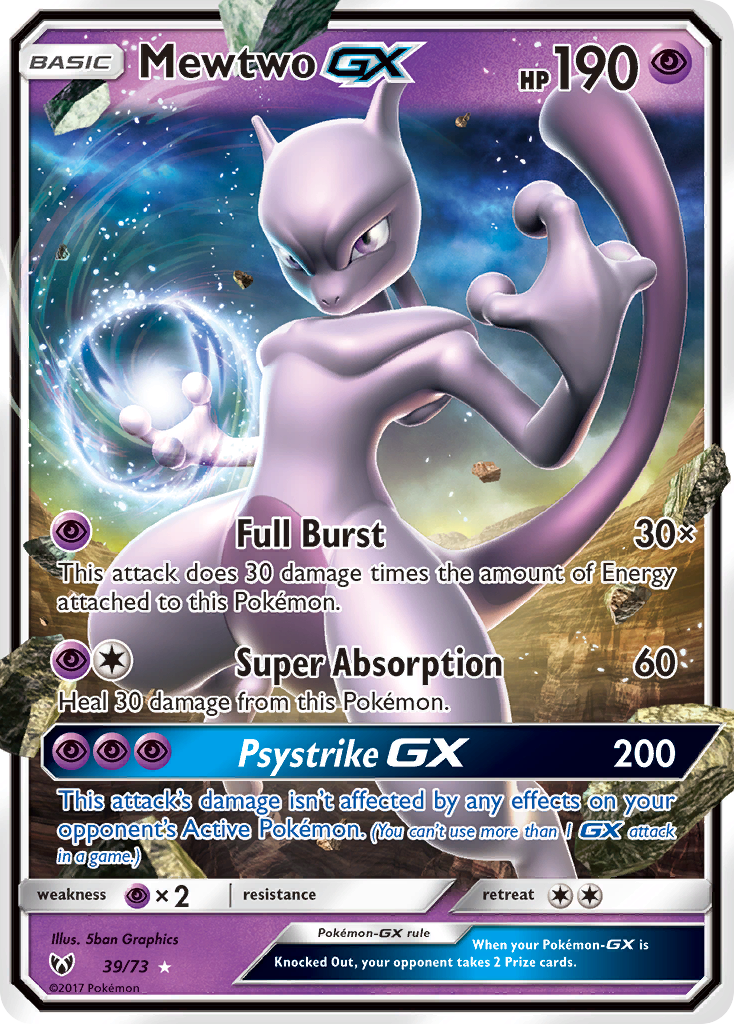 Mewtwo GX (39/73) [Sun & Moon: Shining Legends] | Exor Games Dartmouth