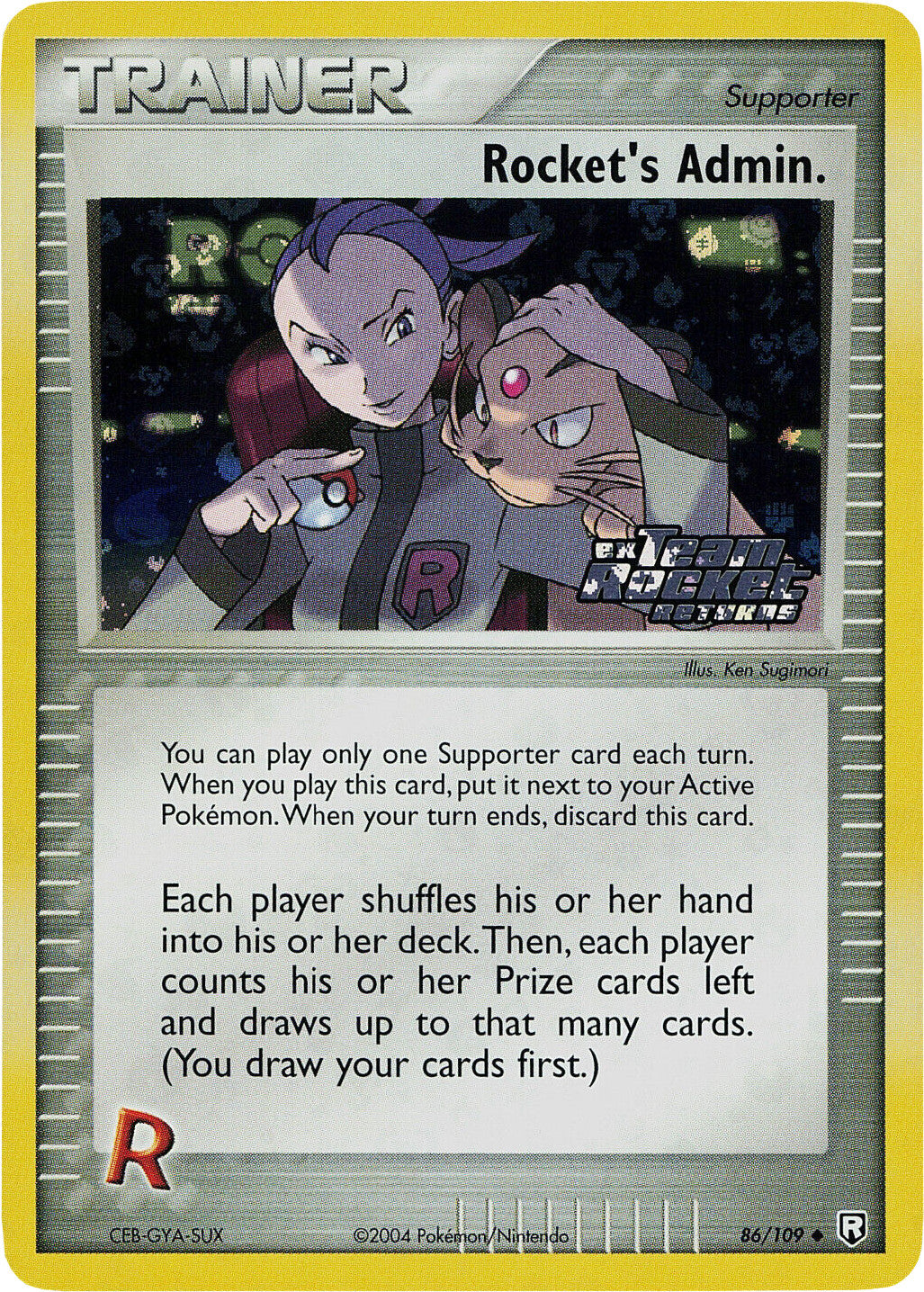 Rocket's Admin. (86/109) (Stamped) [EX: Team Rocket Returns] | Exor Games Dartmouth