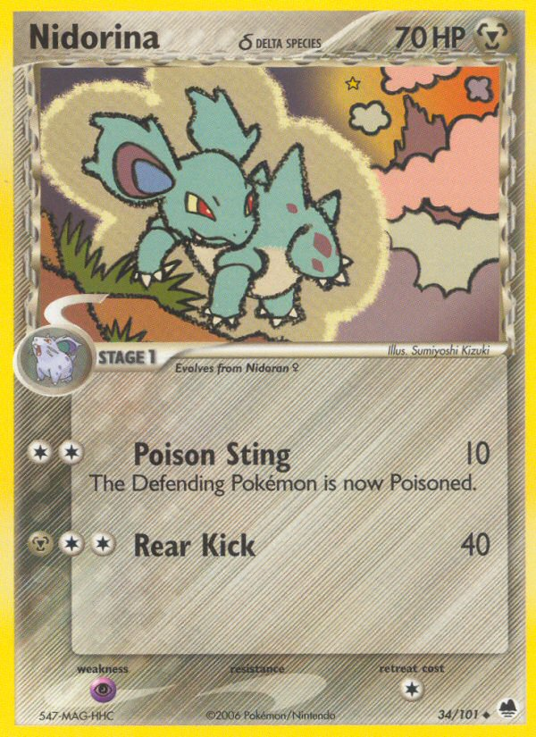 Nidorina (34/101) (Delta Species) [EX: Dragon Frontiers] | Exor Games Dartmouth