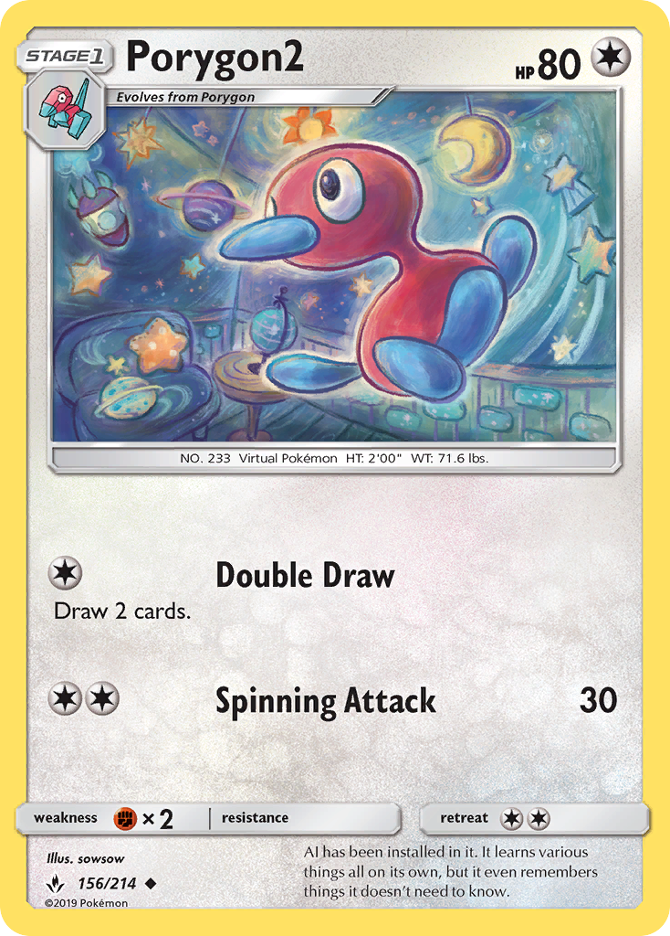 Porygon2 (156/214) [Sun & Moon: Unbroken Bonds] | Exor Games Dartmouth