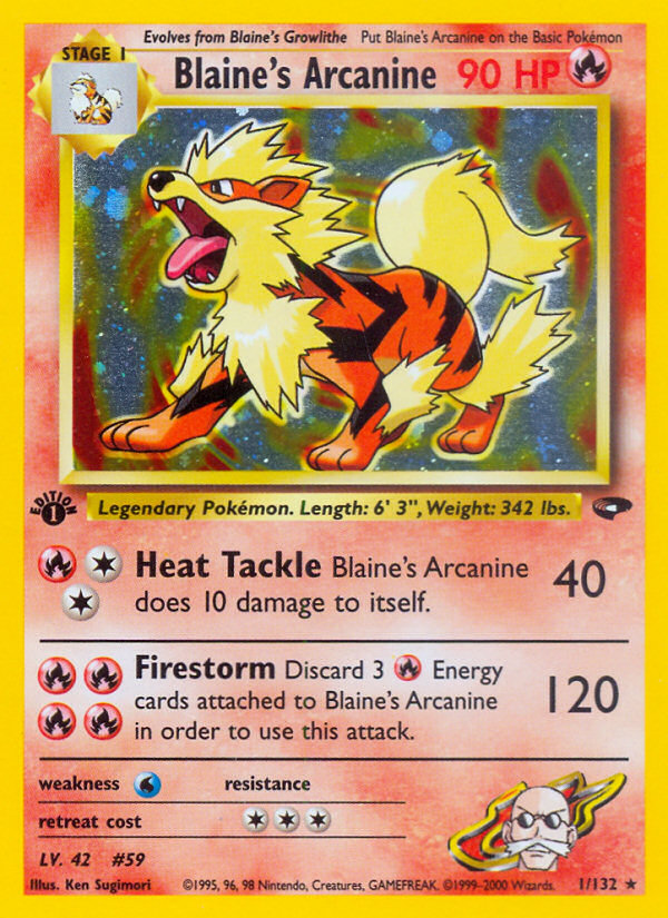 Blaine's Arcanine (1/132) [Gym Challenge 1st Edition] | Exor Games Dartmouth