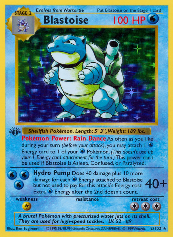 Blastoise (2/102) (Shadowless) [Base Set 1st Edition] | Exor Games Dartmouth