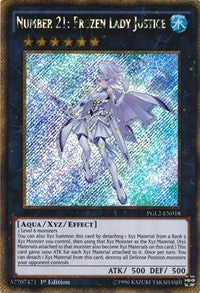 Number 21: Frozen Lady Justice [PGL2-EN018] Gold Secret Rare | Exor Games Dartmouth