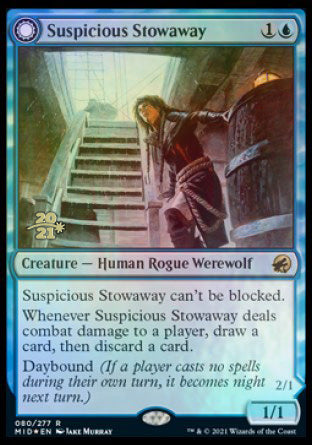 Suspicious Stowaway // Seafaring Werewolf [Innistrad: Midnight Hunt Prerelease Promos] | Exor Games Dartmouth