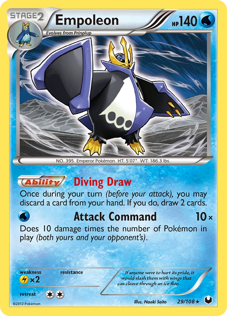 Empoleon (29/108) (Battle Arena Deck Exclusive) (Theme Deck Exclusive) [Black & White: Dark Explorers] | Exor Games Dartmouth