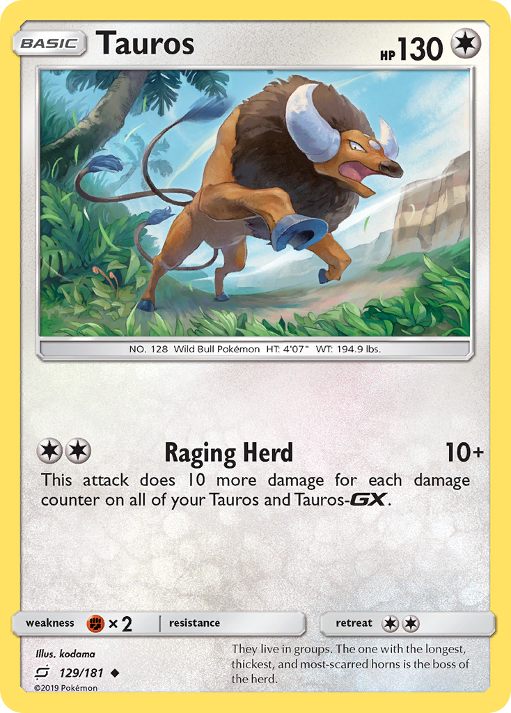 Tauros (129/181) [Sun & Moon: Team Up] | Exor Games Dartmouth