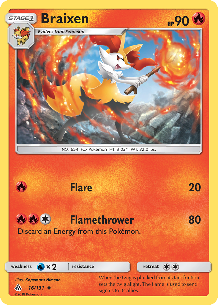 Braixen (16/131) [Sun & Moon: Forbidden Light] | Exor Games Dartmouth