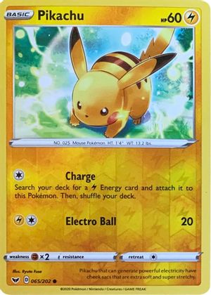 Pikachu (065/202) (Reverse Cosmos Holo) [Sword & Shield: Base Set] | Exor Games Dartmouth