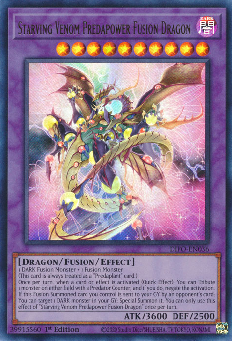 Starving Venom Predapower Fusion Dragon [DIFO-EN036] Ultra Rare | Exor Games Dartmouth