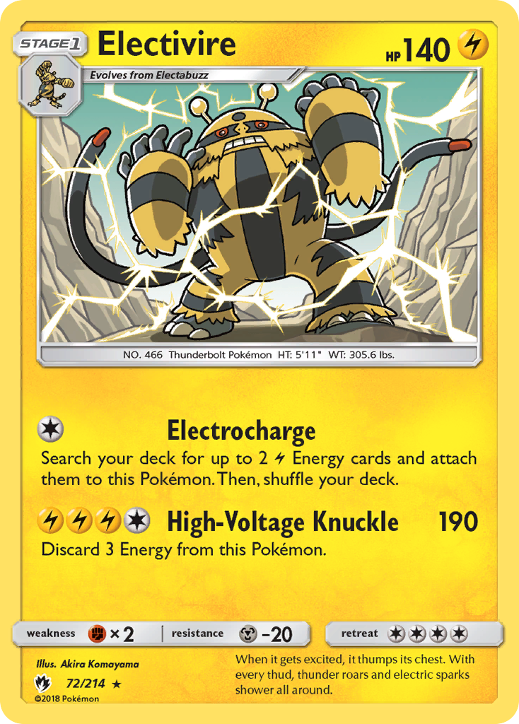 Electivire (72/214) [Sun & Moon: Lost Thunder] | Exor Games Dartmouth