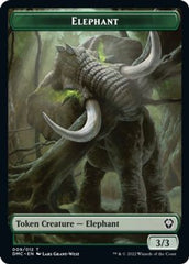 Elephant // Treasure Double-sided Token [Dominaria United Commander Tokens] | Exor Games Dartmouth