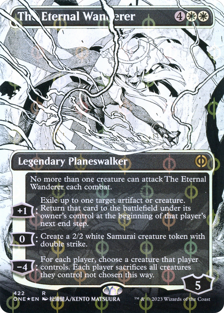 The Eternal Wanderer (Borderless Manga Step-and-Compleat Foil) [Phyrexia: All Will Be One] | Exor Games Dartmouth