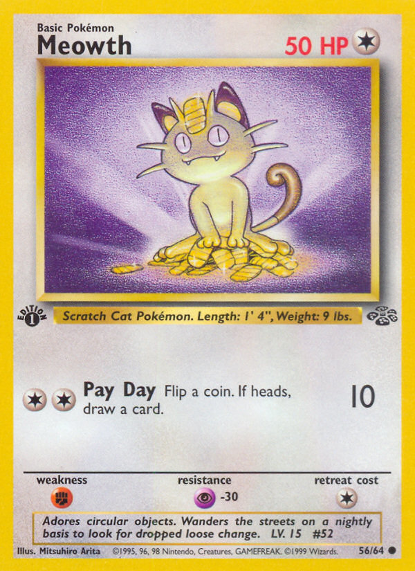 Meowth (56/64) [Jungle 1st Edition] | Exor Games Dartmouth