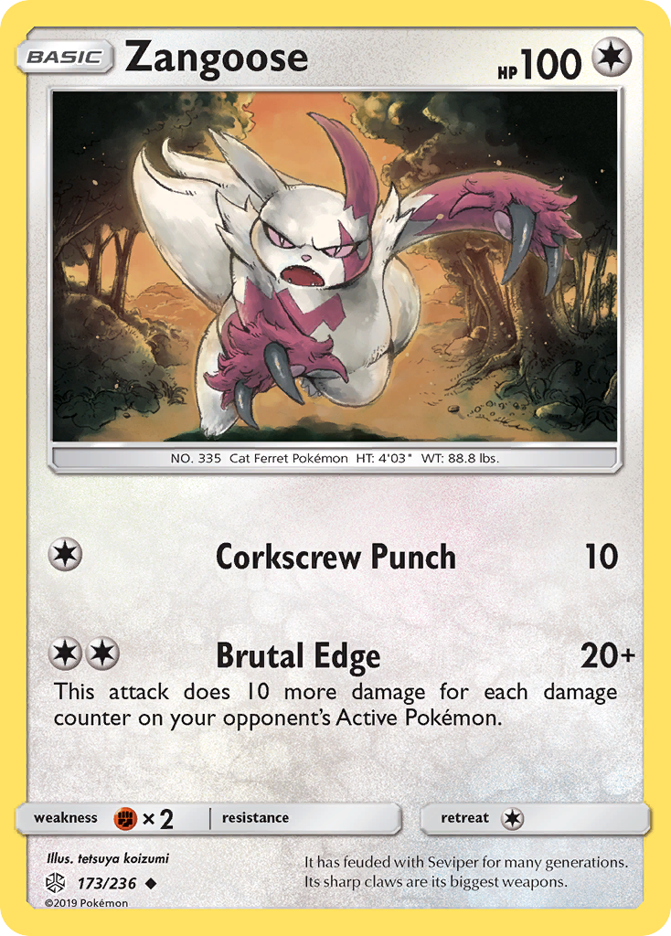 Zangoose (173/236) [Sun & Moon: Cosmic Eclipse] | Exor Games Dartmouth