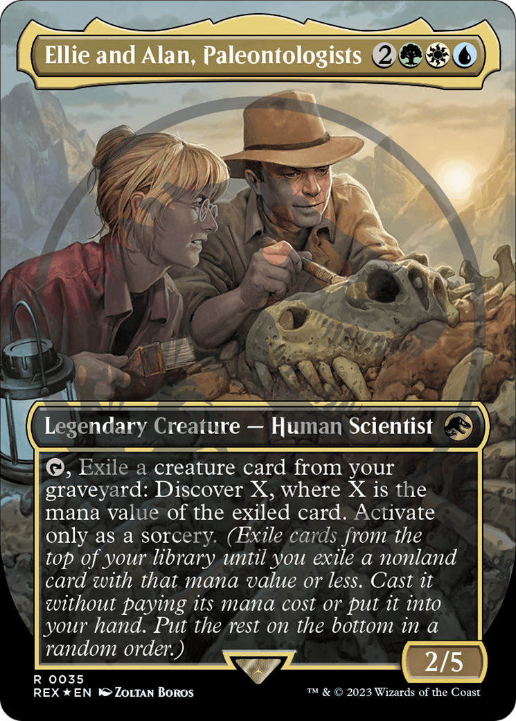 Ellie and Alan, Paleontologists Emblem (Borderless) [Jurassic World Collection Tokens] | Exor Games Dartmouth