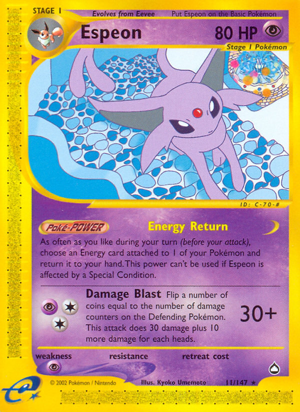 Espeon (11/147) [Aquapolis] | Exor Games Dartmouth