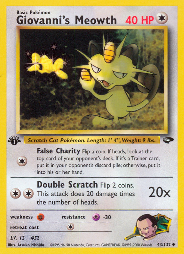 Giovanni's Meowth (43/132) [Gym Challenge 1st Edition] | Exor Games Dartmouth