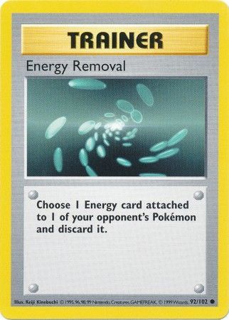 Energy Removal (92/102) [Base Set Shadowless Unlimited] | Exor Games Dartmouth