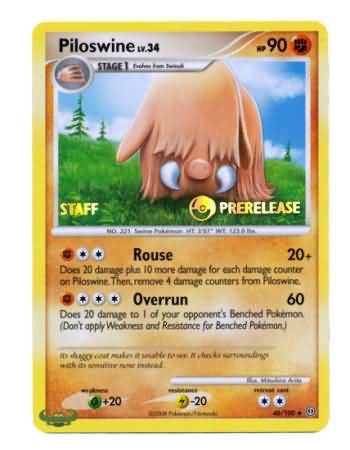 Piloswine (46/100) (Staff Prerelease Promo) [Nintendo: Black Star Promos] | Exor Games Dartmouth