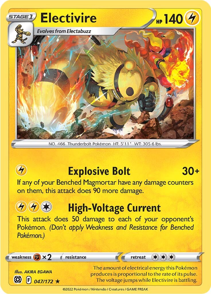 Electivire (047/172) [Sword & Shield: Brilliant Stars] | Exor Games Dartmouth