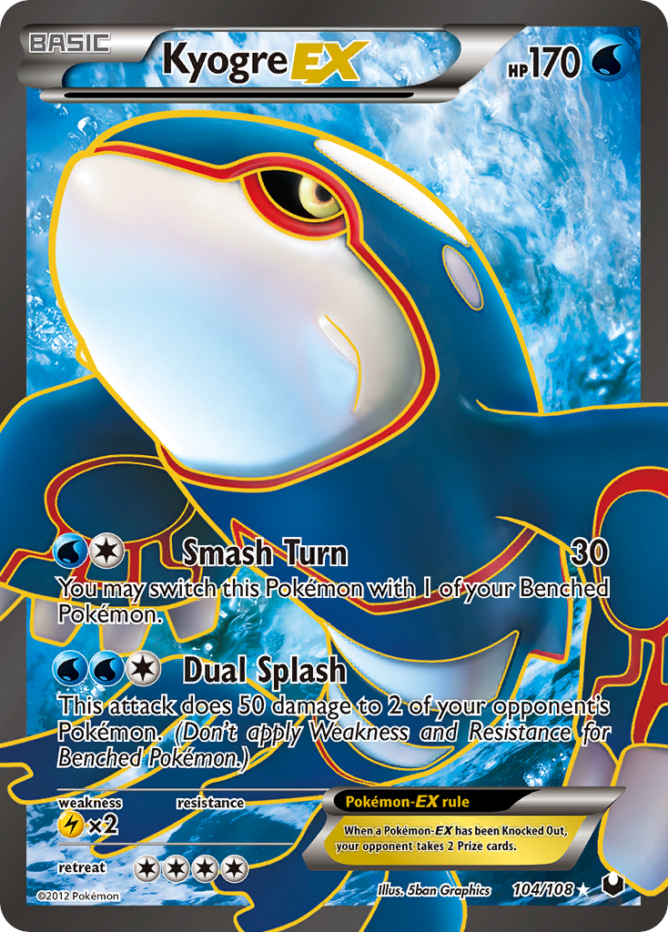 Kyogre EX (104/108) [Black & White: Dark Explorers] | Exor Games Dartmouth