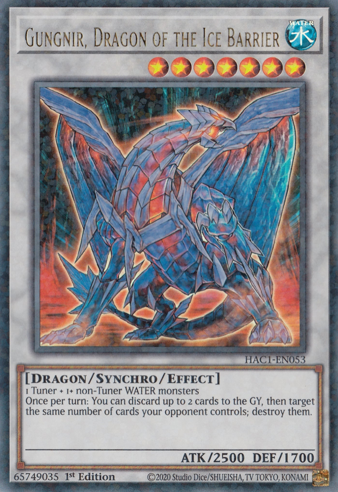 Gungnir, Dragon of the Ice Barrier (Duel Terminal) [HAC1-EN053] Parallel Rare | Exor Games Dartmouth