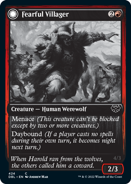 Fearful Villager // Fearsome Werewolf [Innistrad: Double Feature] | Exor Games Dartmouth