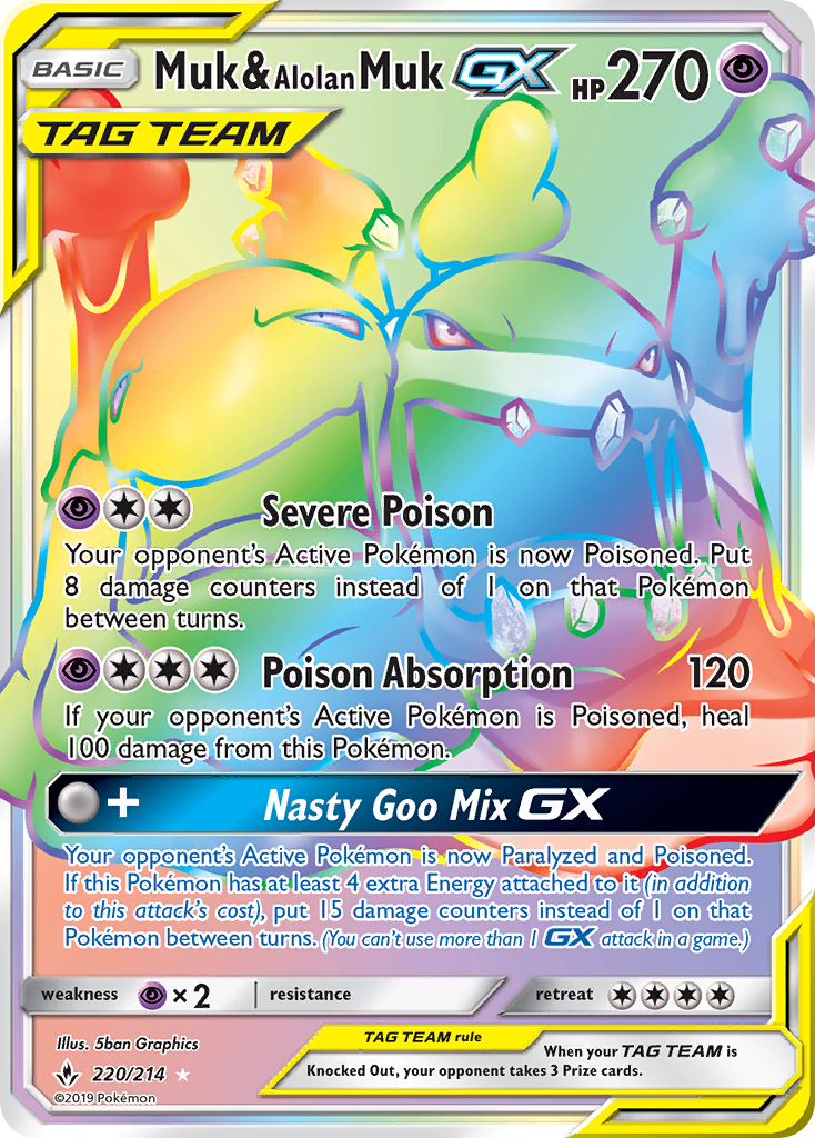 Muk & Alolan Muk GX (220/214) [Sun & Moon: Unbroken Bonds] | Exor Games Dartmouth