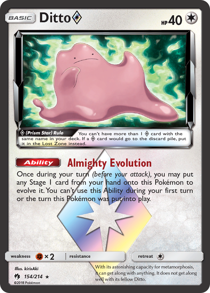 Ditto (154/214) (Prism Star) [Sun & Moon: Lost Thunder] | Exor Games Dartmouth