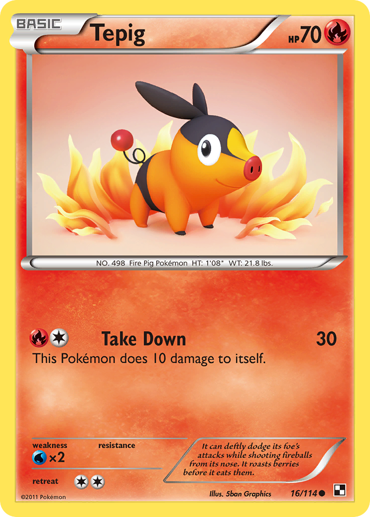 Tepig (16/114) [Black & White: Base Set] | Exor Games Dartmouth