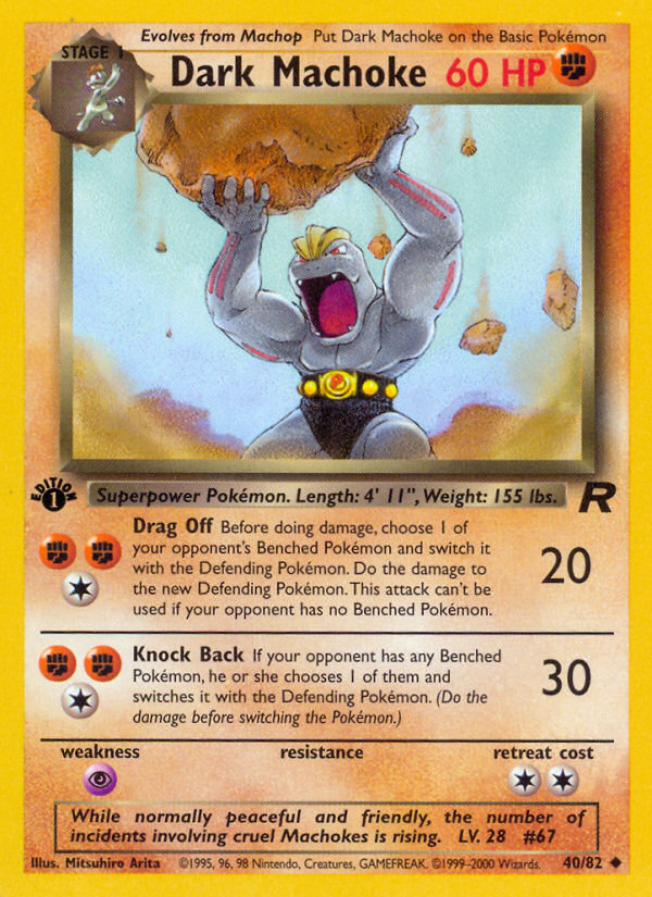 Dark Machoke (40/82) [Team Rocket 1st Edition] | Exor Games Dartmouth