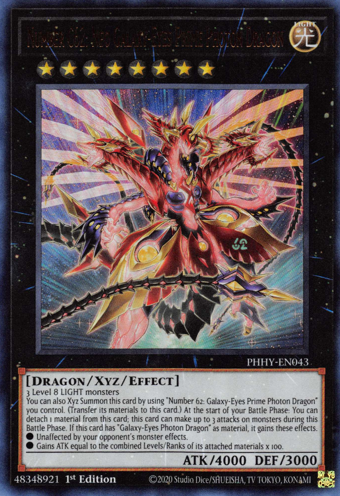 Number C62: Neo Galaxy-Eyes Prime Photon Dragon [PHHY-EN043] Ultra Rare | Exor Games Dartmouth